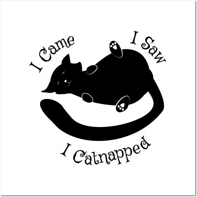 I Came I Saw Catnapped Cute Cat Wall Art by atomguy